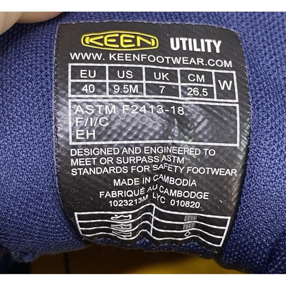 Keen Utility ASTM Aluminum‎ Toe Non Slip Work Shoes Navy Blue Women's Sz 9.5M